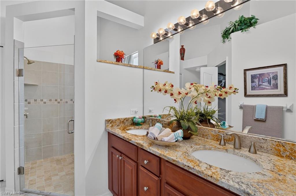 Owner's suite bathroom, has a walk in closet