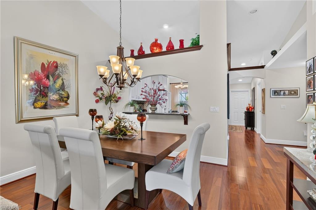 Formal dining area with passthrough to kitchen