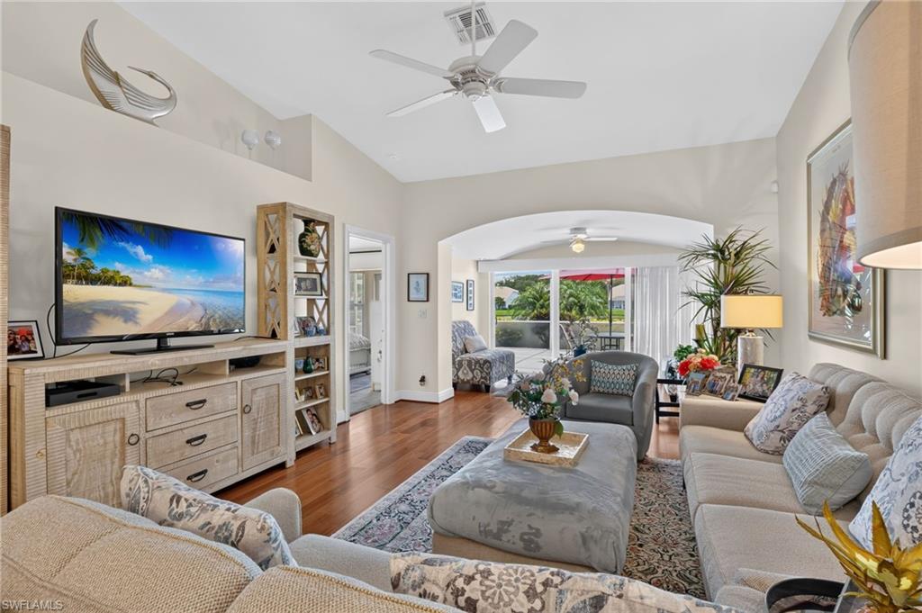 Spacious living area has bonus room at lanai end