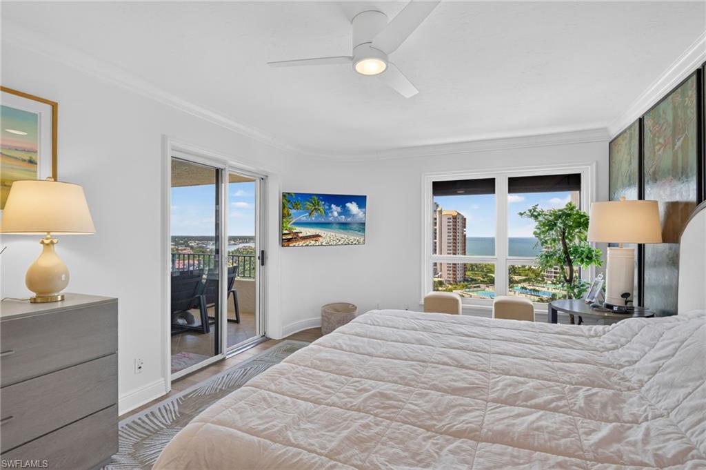 Primary suite with gulf view and balcony entrance