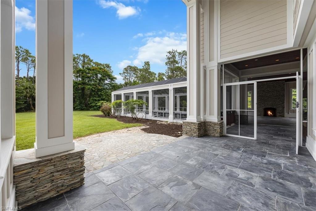 Patio area and entrance to entertainment pavilion