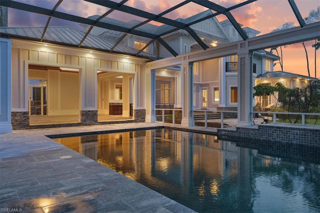 Resort-style covered pool amidst the 5-acre estate