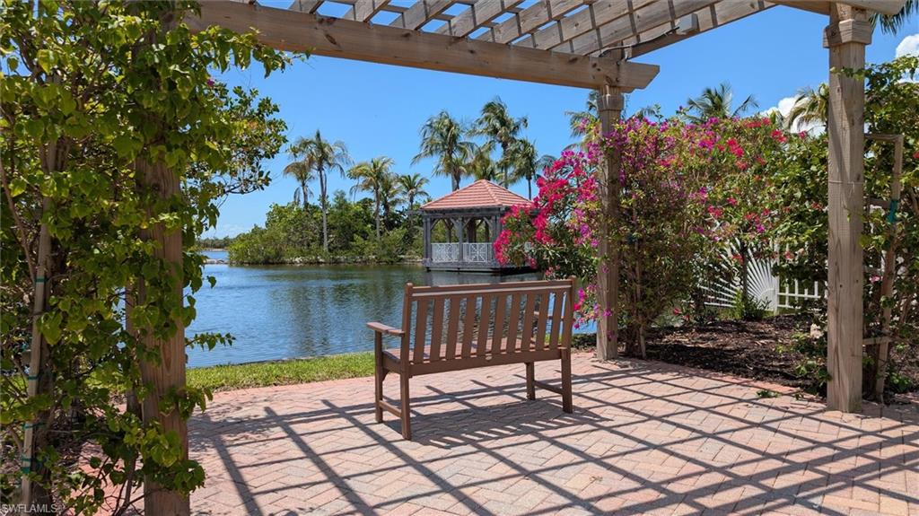Pergola overlooking lagoon