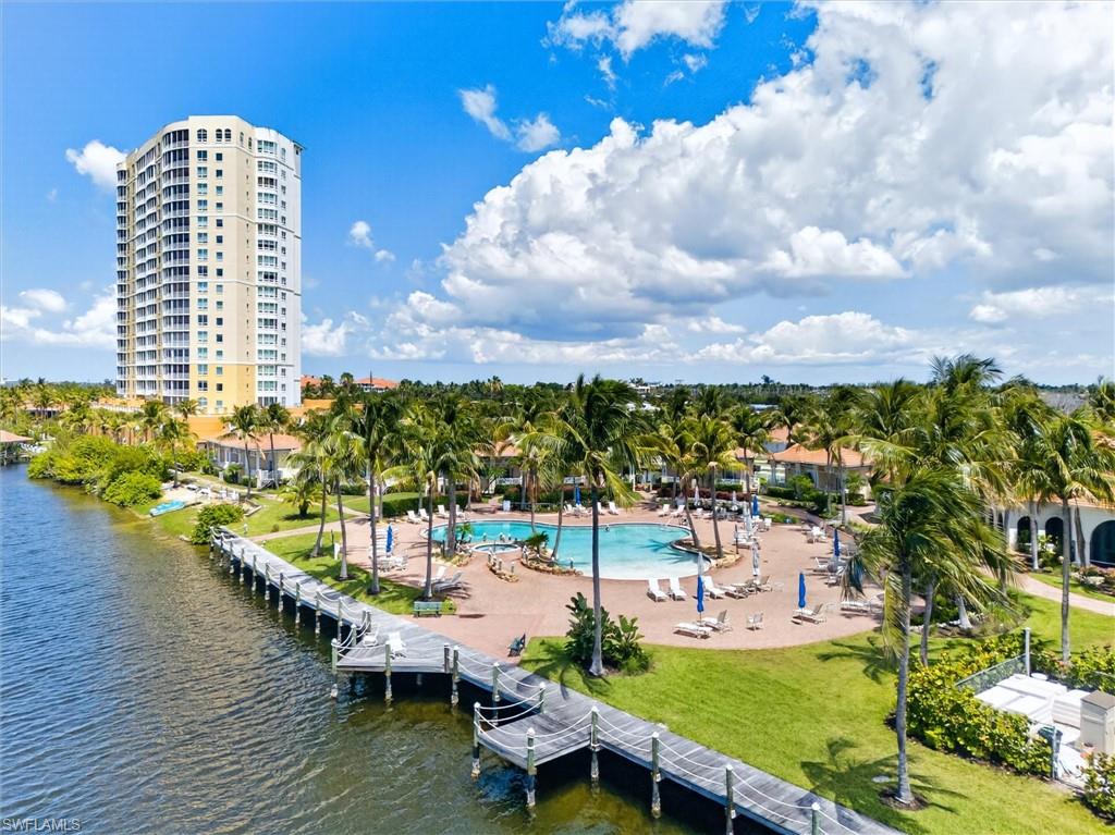 Aerial of resort-style pool spa
