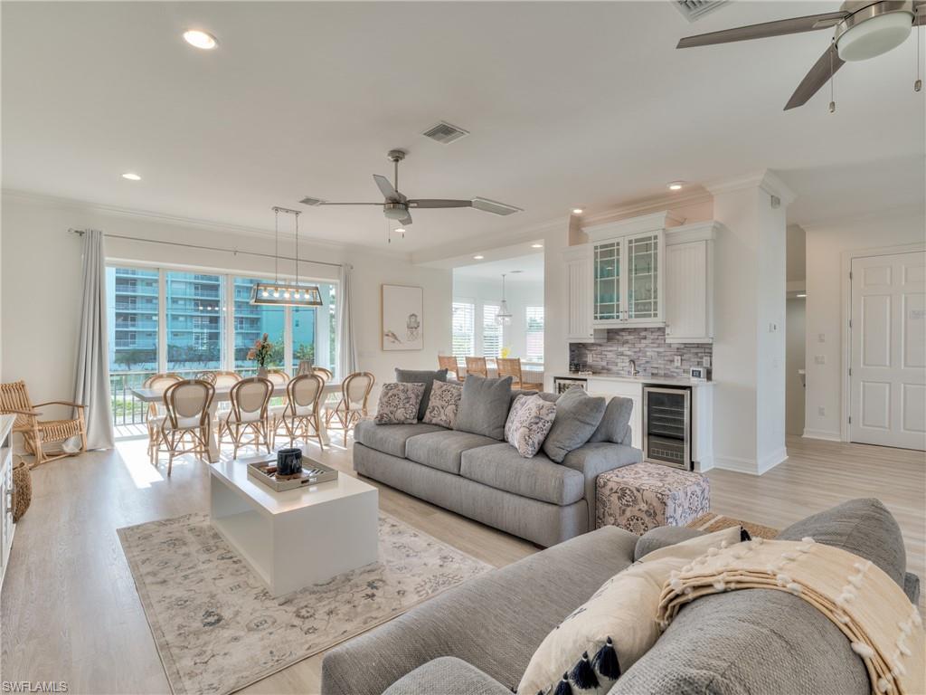 A wet bar with multiple beverage centers
