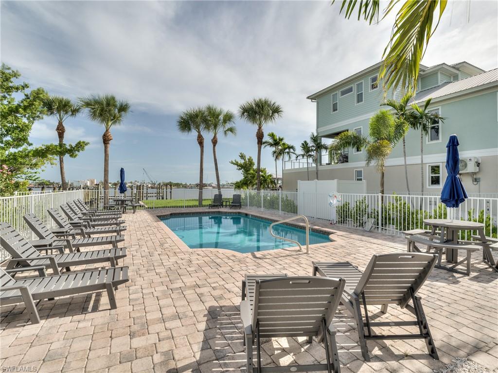 Community pool with cabana