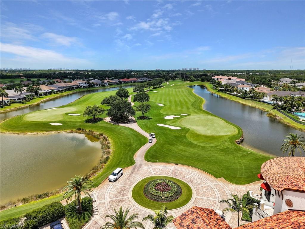 Expansive golf course and water features