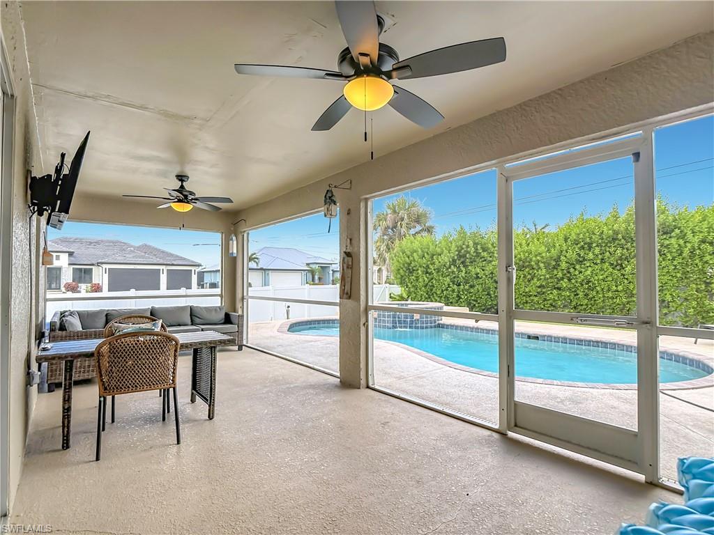 Screned lanai in rear of home near the pool
