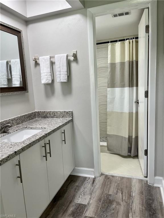 Single Sink with Walk in Shower