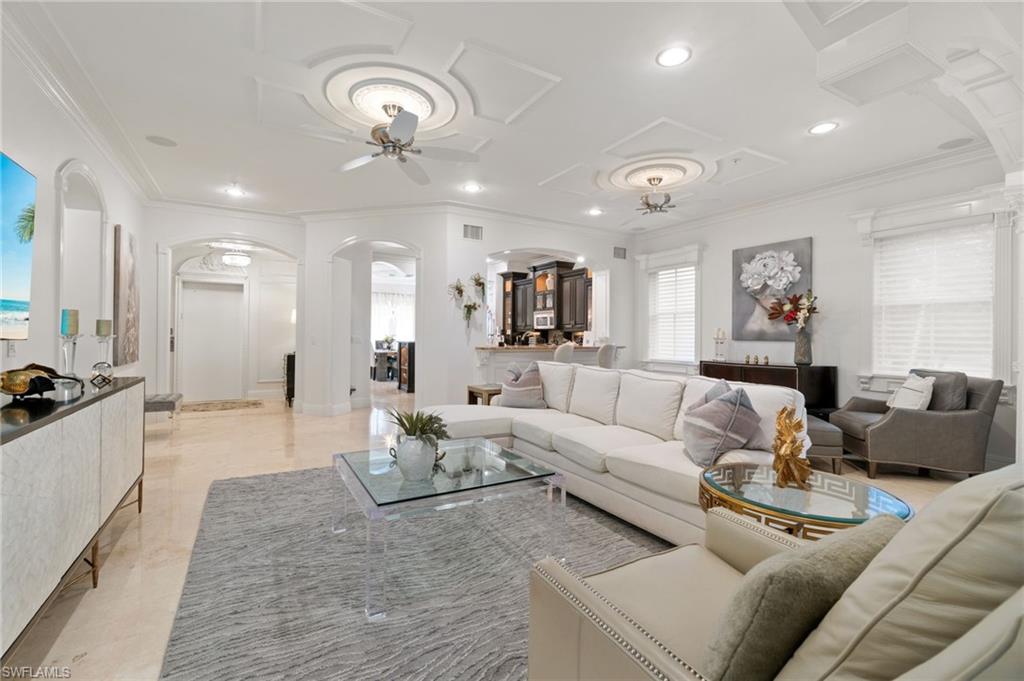 Exquisite moldings throughout the home.