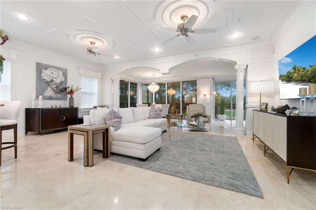 Large great room overlooking the golf course.
