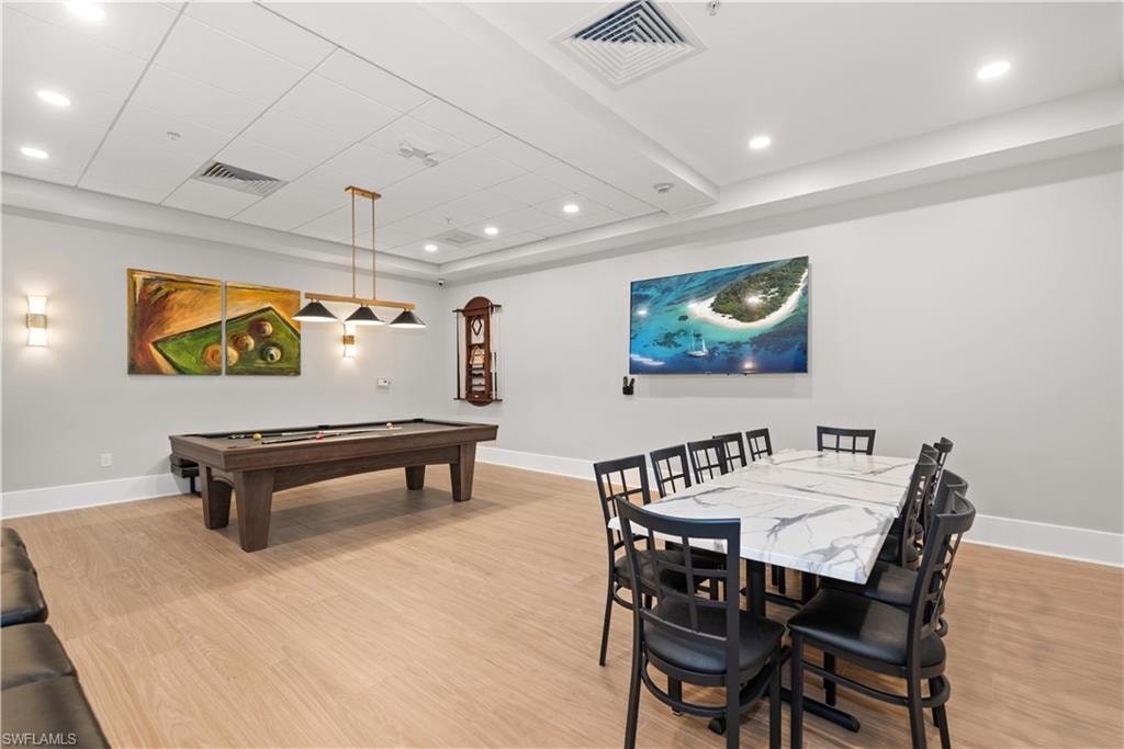 Billards and game room