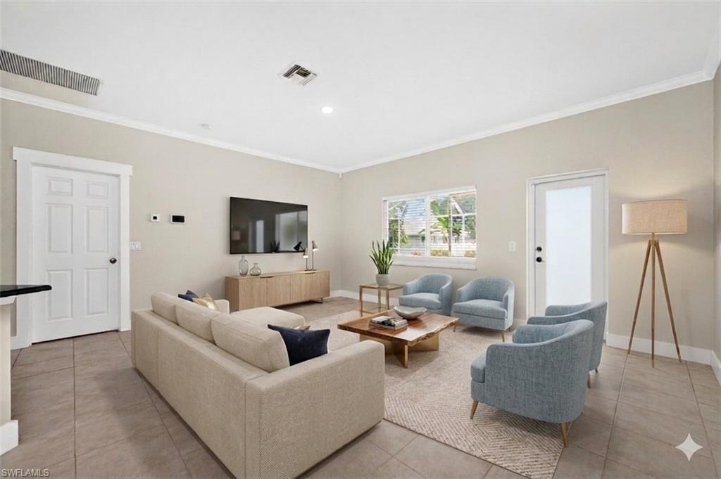 Virtually staged to show potential room layout!