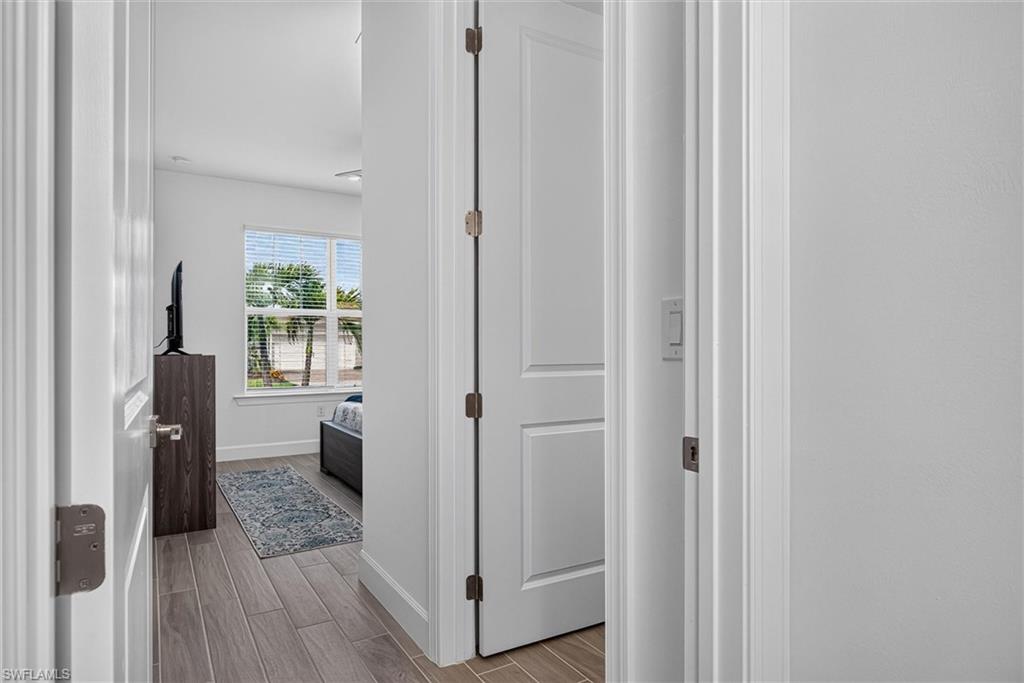 Guest bedroom with bathroom tucked away for privacy