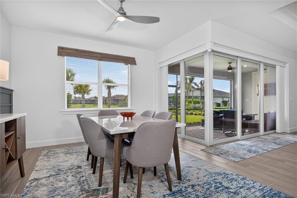 Dining area with panoramic views and direct access to the covered lanai