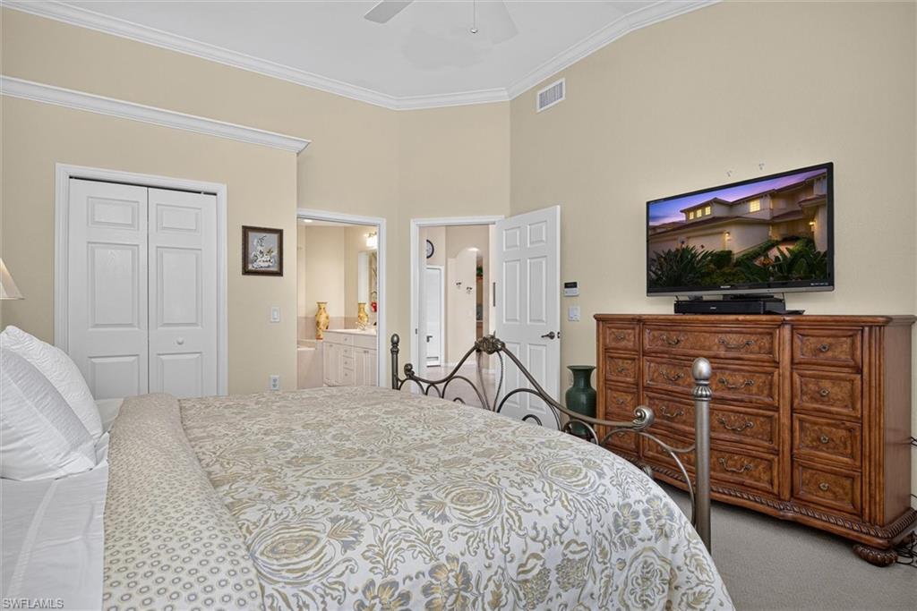 Recessed lighting and ceiling fan overhead
