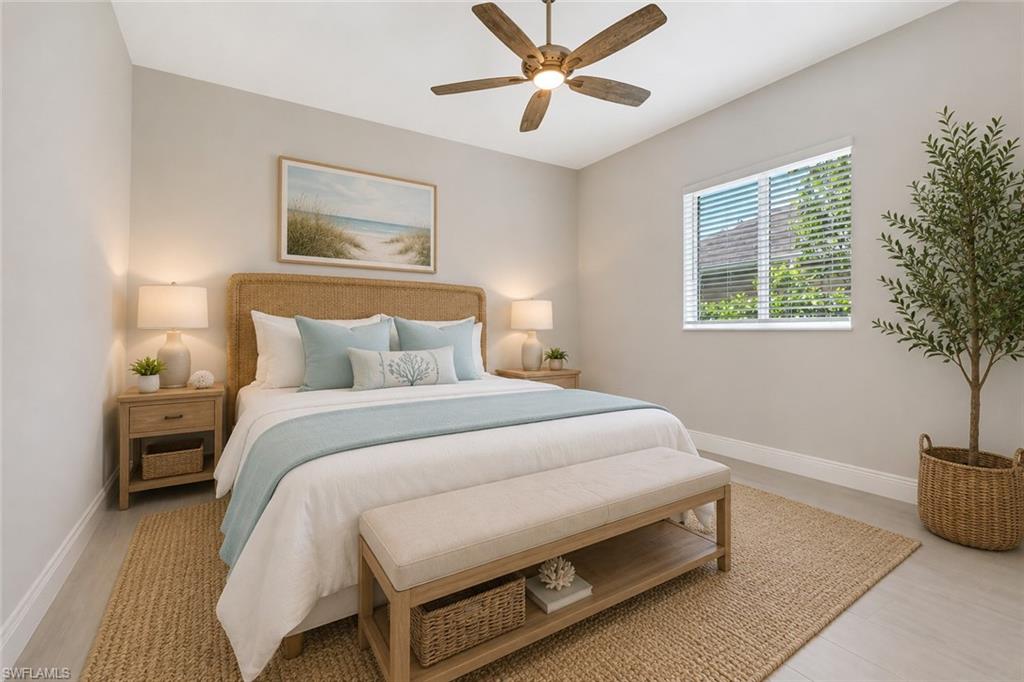 Guest bedroom, virtually staged