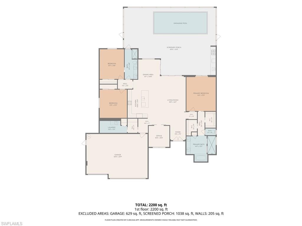 Open layout floor plan