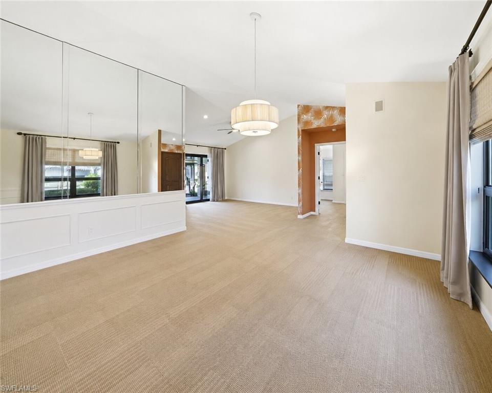 Formal dining room with open layout . Ai generated to remove furniture