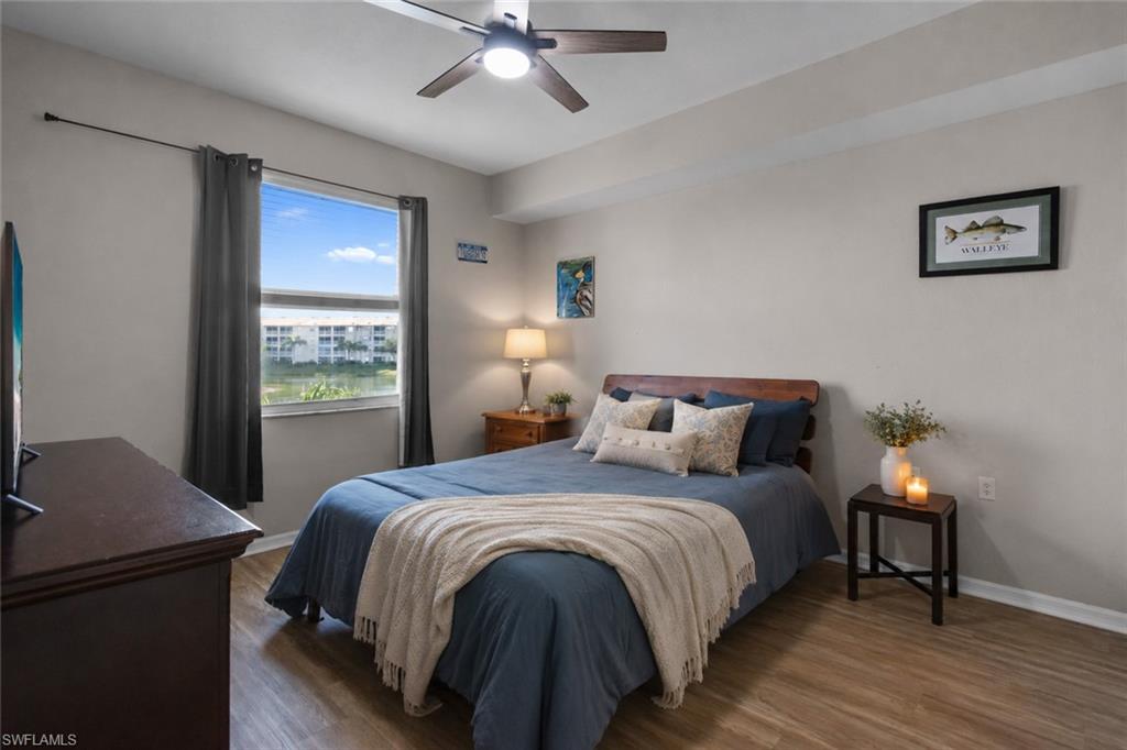 Primary bedroom featuring lovely water views