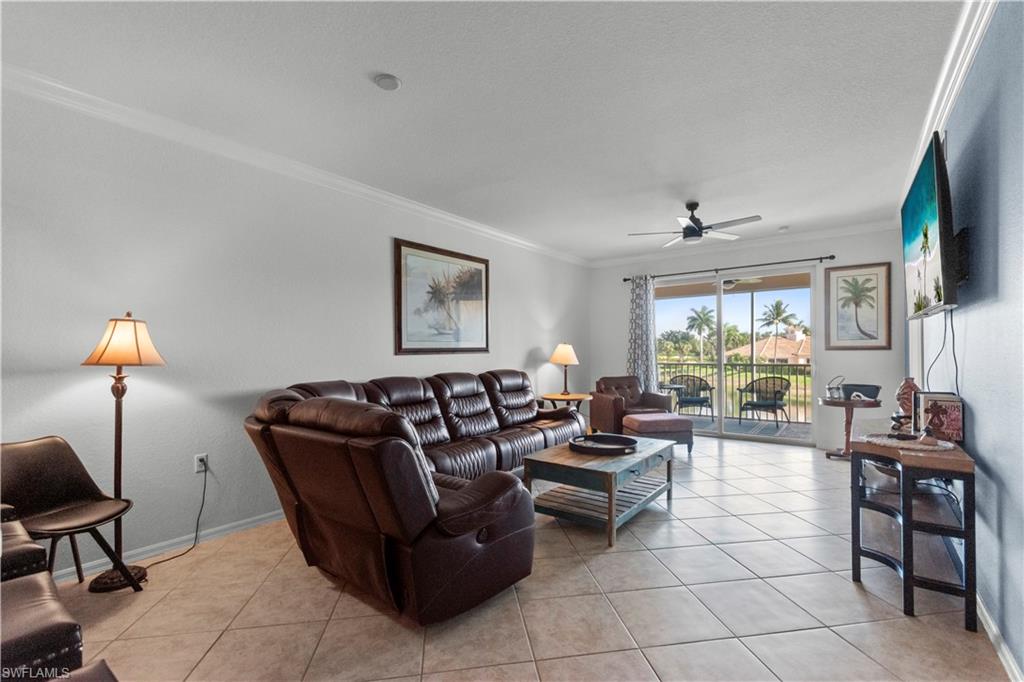 Spacious living area with lovly water views.