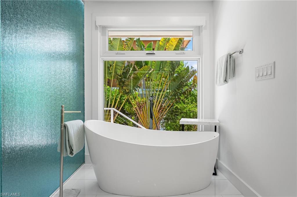 Luxurious primary bathroom.
