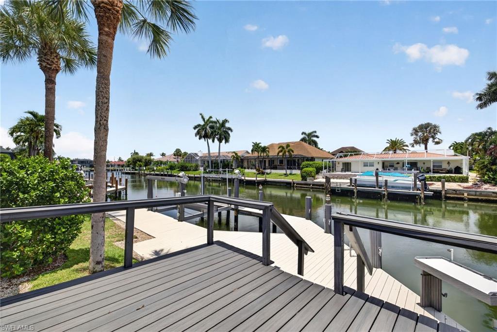 View of dock/lift and canal from deck