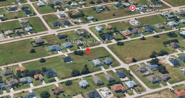 Aerial view of property's location