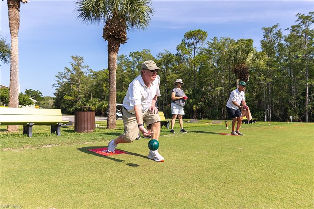 Manicured lawn bowling green with designated playing areas
