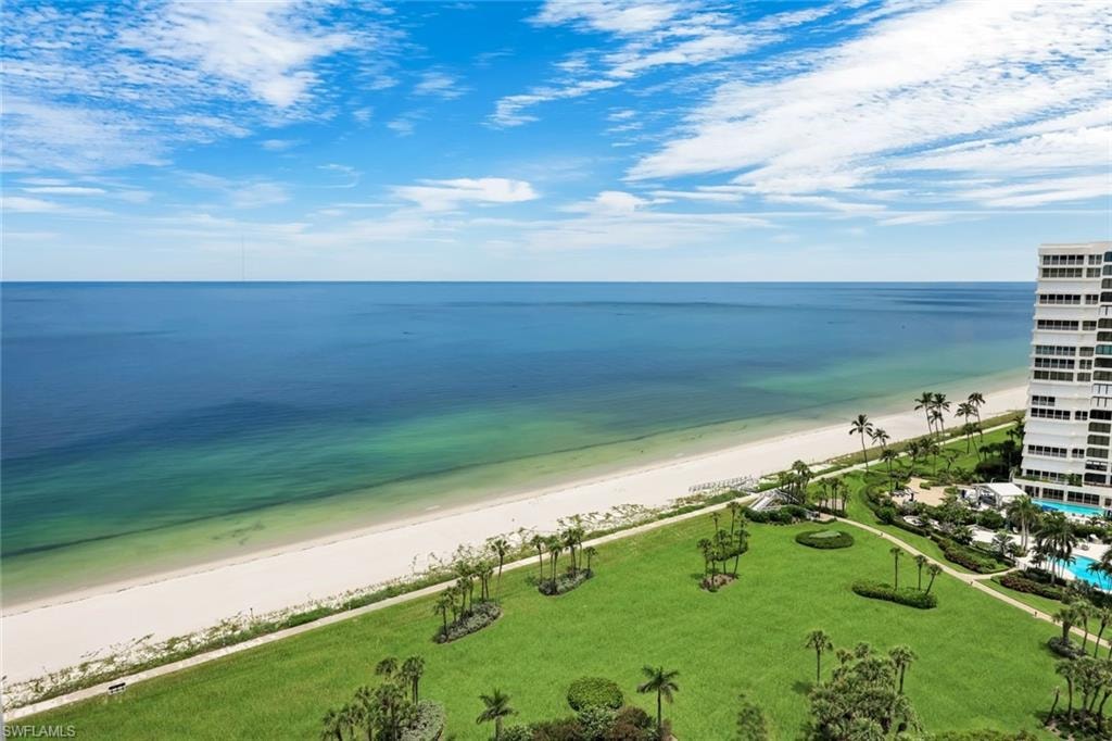 Unobstructed views west over park and Gulf