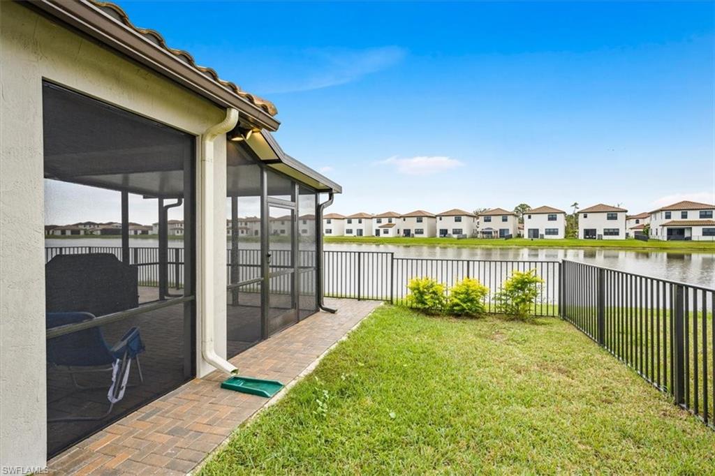 Fenced patio with w/extended pavers