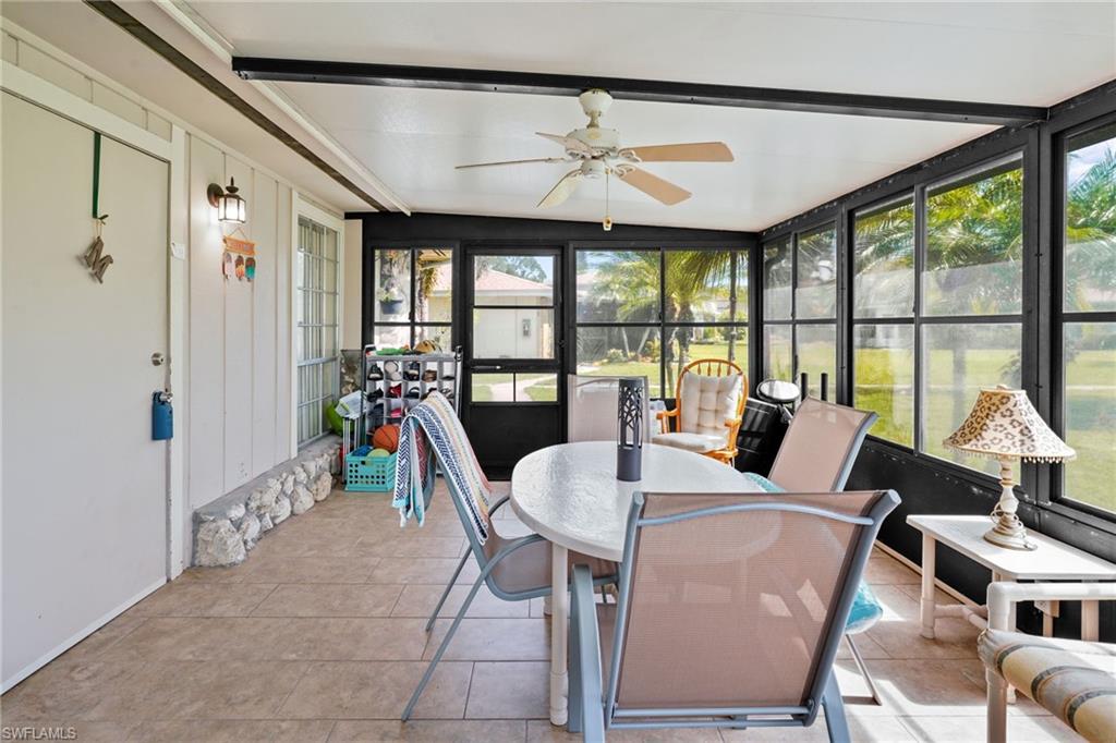 Large, screened Lania with all year windows. Fully Turnkey (Everything other than personal items are included).Beautifully tiled. Look out the window to the left....that's the pool!