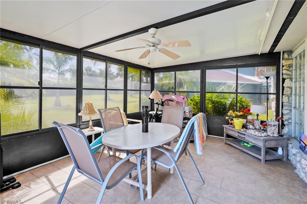 Large, screened Lania with all year windows. Fully Turnkey (Everything other than personal items are included).Beautifully tiled. Look out the window to the left....that's the pool!