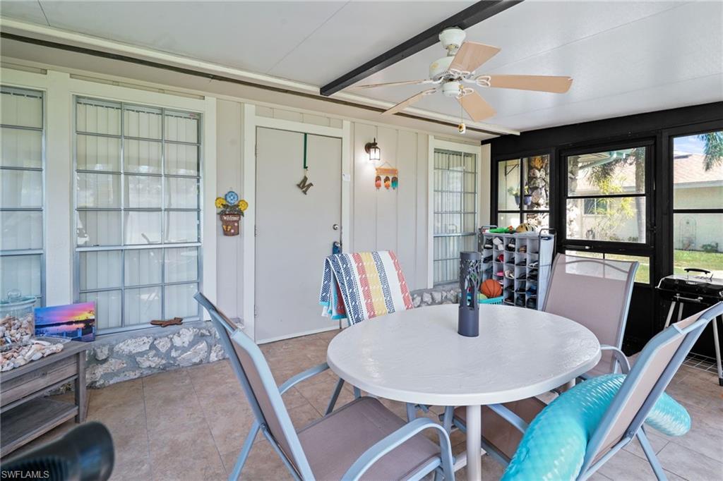 Large, screened Lania with all year windows. Fully Turnkey (Everything other than personal items are included).Beautifully tiled. Look out the window to the left....that's the pool!