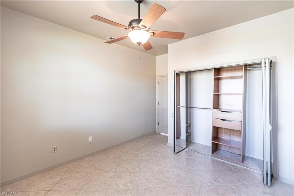 Guest bedroom wing has custom tiles and built in closets