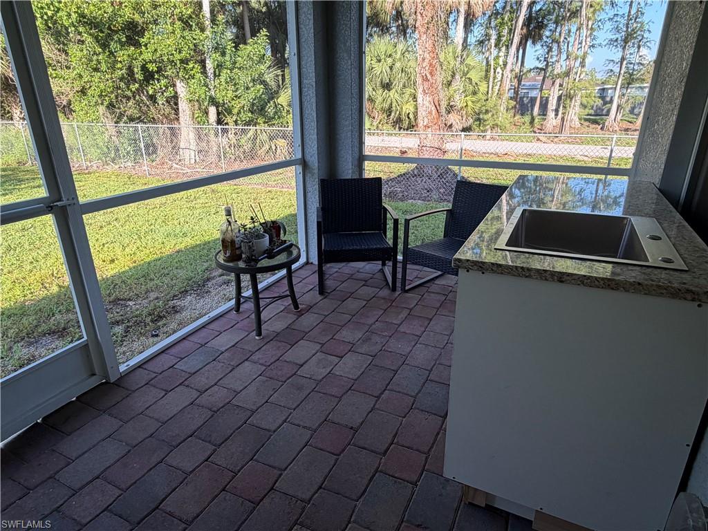 Screened patio with paver flooring