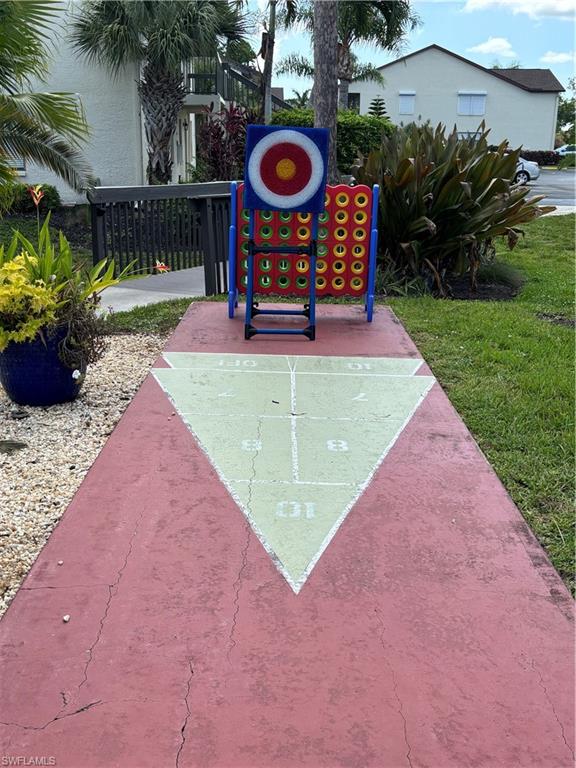 Community area with shuffleboard and games.