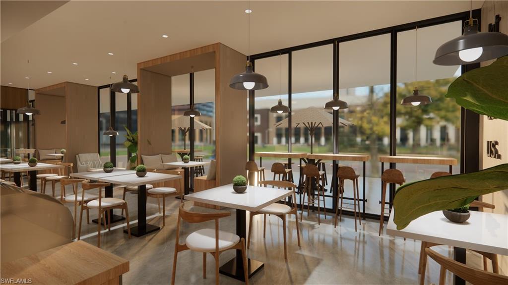 Common area featuring a wall of windows