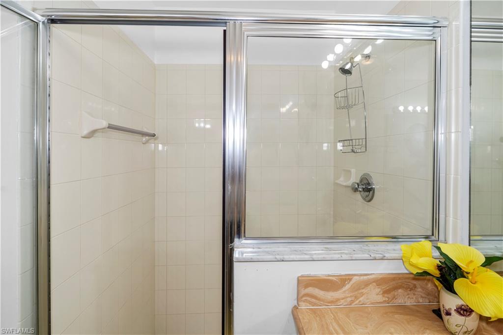 Bathroom with a shower stall