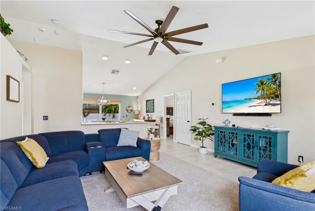 Another view of the living area - very functional and the kitchen was designed to not only be functional but also to extend the living/entertaining area!
