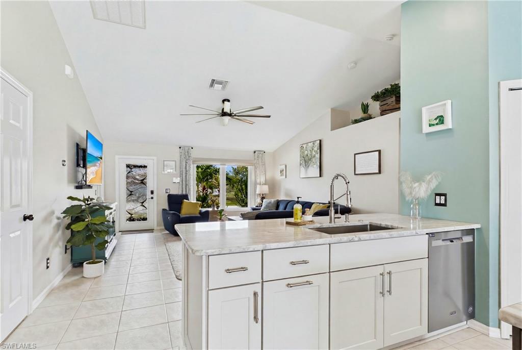 Custom kitchen. lighting and every detail perfectly thought out! Lots of counter space and storage space also!
