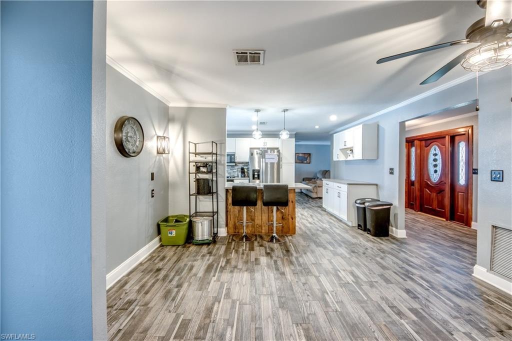 Front entry and kitchen