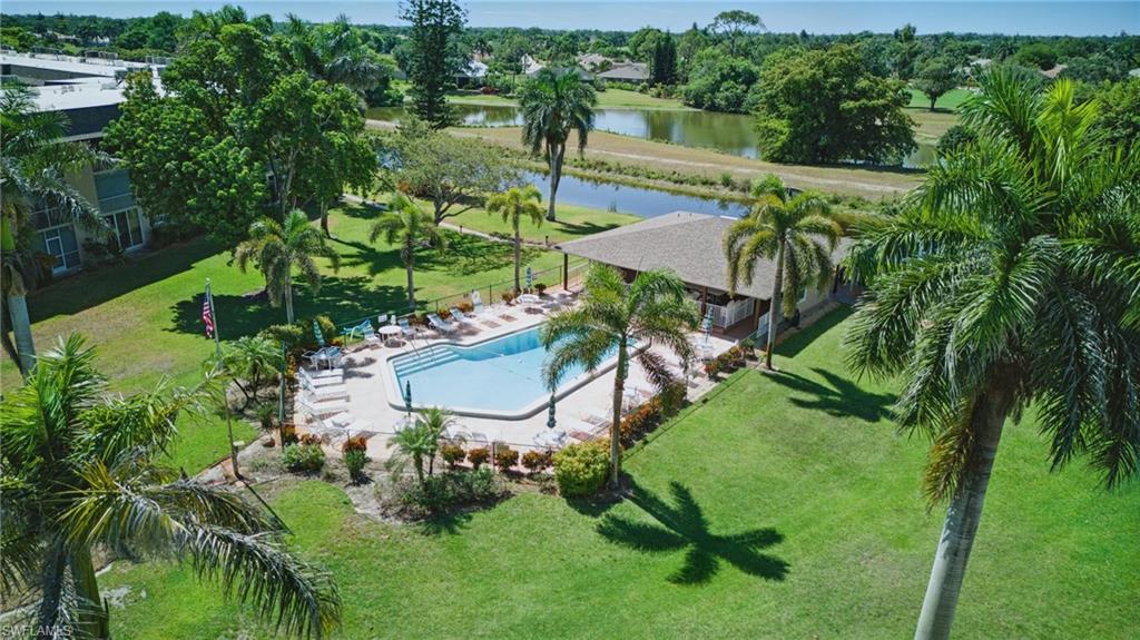 AERIAL VIEWS OF COMMUNITY POOL AND PEACEFUL WATER AND GOLF COURSE...