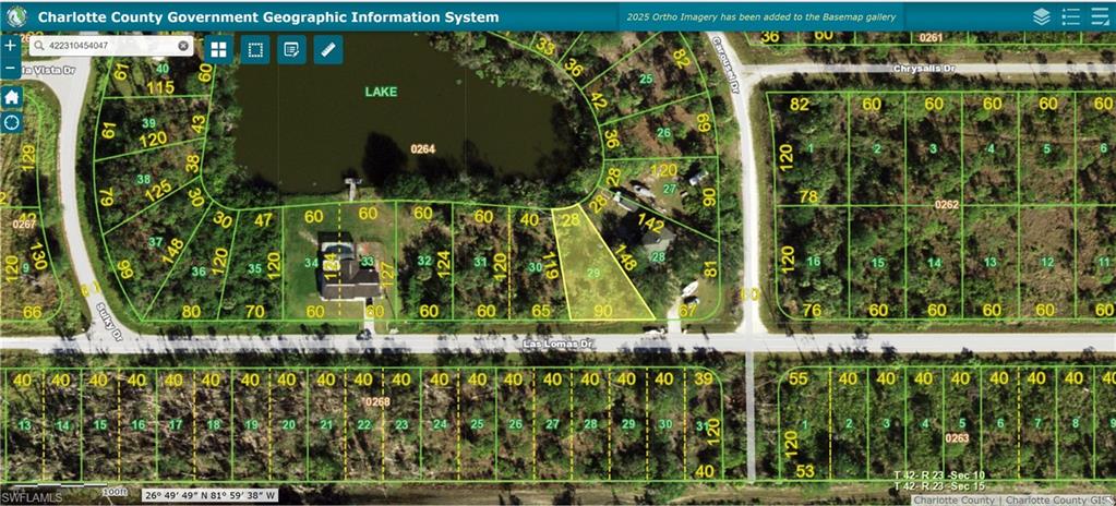 Aerial view of property's location