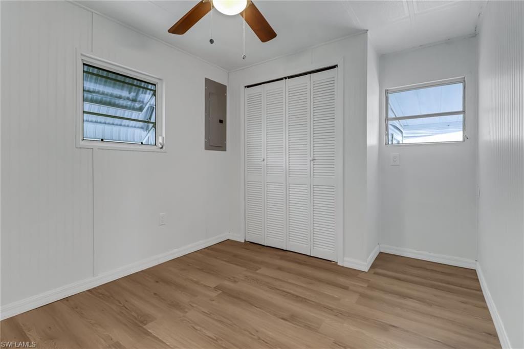 Bedroom with Ceiling Fan & Closet