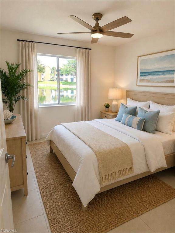 Virtually staged guest bedroom