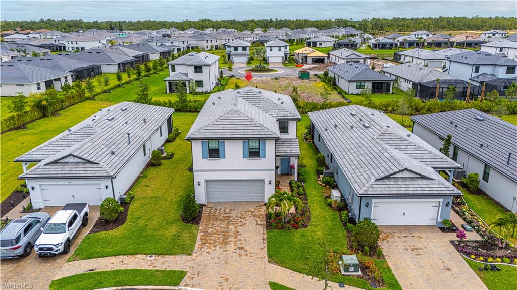 Aerial view of residential area
