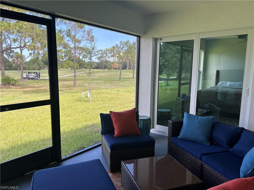 Screened patio with direct golf course frontage