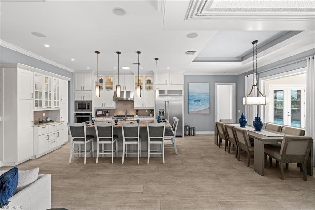 View of the kitchen and dining room
