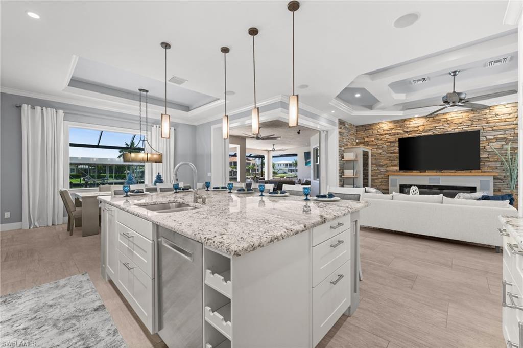 Great views of the water from the kitchen through the 90 degree sliding doors